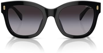 Ralph by Ralph Lauren Damen Ra5301u Universal Fit Sonnenbrille, Glänzendes Schwarz/Grau