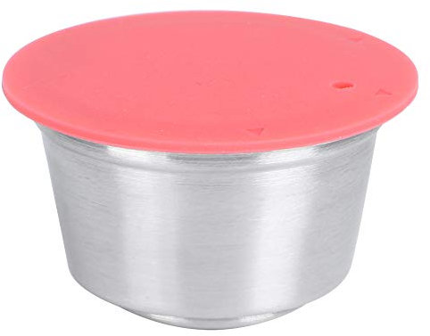 Cápsula de café Recargable para Cápsulas de Acero Inoxidable Cápsula Recargable Adaptador de Cápsula de Recarga Cápsulas de Taza de Filtro para Llenar (Rojo)