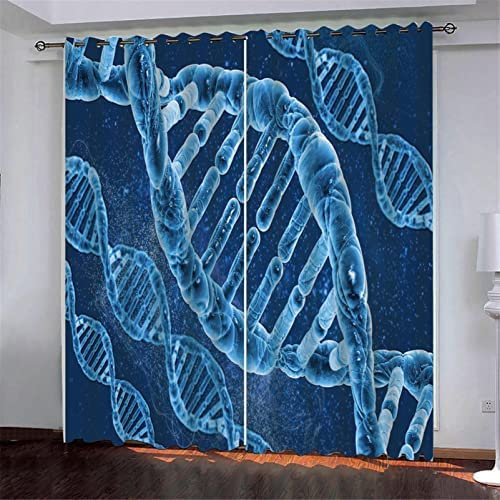 Vorhang Blickdicht Ösen Thermo Verdunkelungs Polyester Gardinen 2 Stück 3D Blaue Zellen Für Schlafzimmer Wohnzimmer Kinder Oder Babyzimmer 140(B) X160(H) cm - Bedruckte Verdunkelungsvorhänge