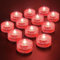 HL Flammenlose LED Kerzen Teelichter, Mini Unterwasser Licht, 100 Stunden LED Teichbeleuchtung Dekolichter für Teich, Pool, Aquarium, Vase, Badewanne, Spa, Party, Festival（12 Stück, Rot）