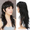 80erJahre Vokuhila Perücken Pixie Cut Perücken mit Pony für schwarze Frauen, Wolf Cut Perücke, glatt, lang, schwarz, synthetische Perücken mit Pony, klebefreie Mullet Perücke für schwarze Frauen