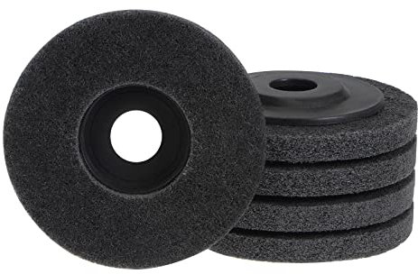 QUARKZMAN 5pz Nylon Fibra Lucidatura Ruota 4.5 x 7/8 Abrasivo Ruote Levigatura Lucidatura Disco 320 Grit 7P Non Tessuto Abrasivo Lama Disco Rettifica Lucidatura Ruota