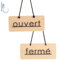 Smile BB Panneau Ouvert Fermé Bois Naturel pour Magasins, Entreprises, Restaurants, Panneau en Bois Ouvert Fermé avec Ventouse
