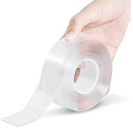 betensh 30 Meter Doppelseitiges Klebeband strapazierfähig spurlos abnehmbar wiederverwendbar Extra Stark Nano Tape Beidseitiges Klebeband Abwaschbar für Teppich Zuhause oder Büro