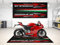wibeart MPM Motorradmatte für Panigale V2, waschbar, rutschfest, öl- und wasserabweisend, Parkmatte für Garage, Ausstellungsraum, Werkstatt | Ducati Rot - Größe 1: 86.6 x 39.4/220 x 100 cm