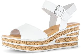 Gabor Damen Keilsandalen, Frauen Sandalen,Best Fitting,offene Schuhe,Strandschuhe,Keilsandaletten,Keilabsatz,Wedge-Heel,hoch,Weiss,37.5 EU / 4.5 UK