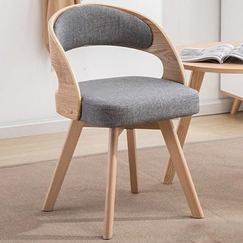 HJJP Gepolsterte Esszimmerstühle, Drehstuhl mit Rückenlehne, Holzbeine - Elegante Küche Esszimmer Stühle