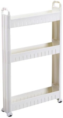 KITCISSL Estanteria Baño Carrito Auxiliar con Ruedas de 3 Niveles Estanterias, Estanteria Estrecha Carro de Almacenamiento Bathroom Organizer para Baño Cocina Lavandería Dormitorio (Color : 9cm)