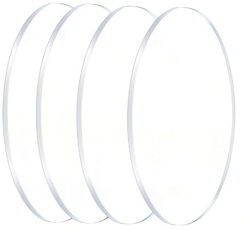 Kliplinc Clear Round Acrylic Sheets, 8 Diameters, 1/8 Thick Plexiglass Circles for Prints, Cake Slices, DIY, Easy Installation