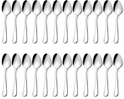 HaWare Kaffeelöffel 24 Stück, Edelstahl Teelöffel Dessertlöffel Set, Klein Löffel für Hause/Restaurant/Hotel, Hochglanzpoliert & Spülmaschinenfest - 13,5cm