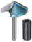 sourcing map V Groove Router Bit 1.3 Dia 6mm Shank 0.6 Cutting Depth 120 Degree Carbide V Type Trimmer CNC Router Bit for 3D CNC Engraving Carving Woodwork with Conversion Collet, Cyan