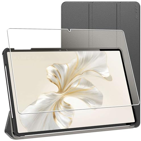 ebestStar - Cover per Honor Pad 9, Custodia Protezione Flip Magnetica, Slim Case Sottile Pelle PU, Nero + Vetro Temperato