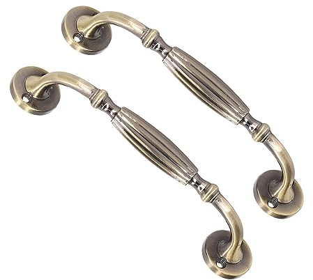 Poignée de Porte, Poignée de Porte en Laiton Antique en Aluminium, Poignée de Porte Rétro Exquise pour Porte Coulissante, Armoire, Tiroir, Armoire