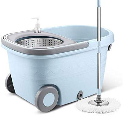 Spin Mop Trapeador Giratorio de 360° con escurrido automático, Cabezales de trapeador de Microfibra Lavables, fáciles de Usar y almacenar Vision