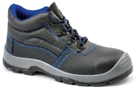WORKPOWER – Sicherheitsstiefel S3 Triest für Herren – Sicherheitsschuhe mit Stahlkappe & Stahlsohle – verfügbar in den Größen 45 (Schwarz/Blau)