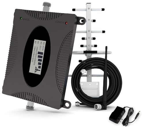 Amplificateur de Signal Mobile 68dB | 850/900/1800MHz 2G-4G | Booster Couverture Domicile & Bureau | Antenne Répétiteur GSM Professionnel (Amplificateur Téléphonie)
