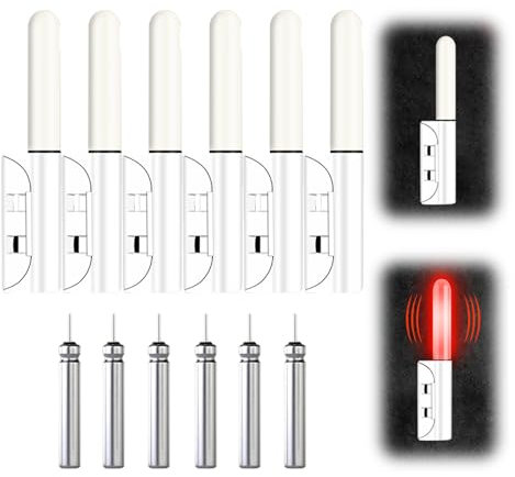Knicklichter Angeln, 6 Stück LED Knicklicht Angeln Batteriebetrieben, Nachtangeln Rutenspitze Lichter mit Schnalle, Wasserdicht Rutenspitze Leuchtende Bissanzeiger für Nachtangeln und Meeresangeln (C)