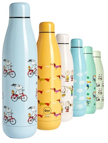 Thermoflasche aus Edelstahl 500/700 ml mit luftdichtem Verschluss – Thermoflasche Snoopy – italienisches Design in einer Vielzahl von Designs, um jeden Tag fröhlich zu machen
