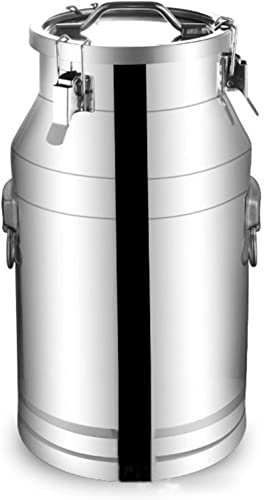 Jarras de Leche Latas de Leche - Barriles de Transporte de Leche de Acero Inoxidable 304 Cubo de Vino Jarra de Agua Cubo de Hielo Barril (48L)