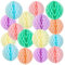 SUNBEAUTY 16 Stück 20 Cm Seidenpapier Honeycomb Balls Hängende Wabenbälle Bunt Party Dekoration für Hochzeit Geburtstag Party