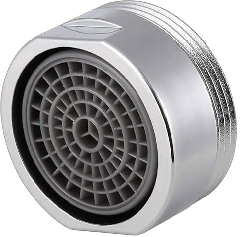 SleepDay Strahlregler M24 Wasserfluss max.10l/min Anti Kalk Wasserhahn Sieb mit Kugelförmige Filter Luftsprudler aus Verchromten Kunststoff Aufsatz Strahlregler für Wasserhähne (1 Stück)