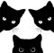 Autoaufkleber Lustige Katze, 3 Stück Autoaufkleber Lustige Katze, Tier Katze Kätzchen Sticker, Lustige Autoaufkleber Wassdichte PVC Cat Aufkleber Fenstersticker für Auto Wand Laptop, schwarz
