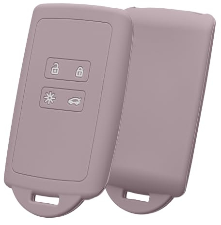 kwmobile Schlüsselhülle für Renault 4-Tasten Smartkey Autoschlüssel (nur Keyless Go) Hülle - Autoschlüssel Schlüssel Hülle aus Silikon - Schlüsselschutz Gehäuse in Purple Cloud
