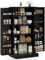 COSTWAY Armario de Cocina, Gabinete de Despensa con 2 Puertas y 16 Estantes, Mueble de Almacenamiento con Dispositivos Antivuelco, Moderno Armario de Despensa para Cocina, Salón, Comedor (Negro)