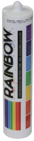 Rainbow RAL 7037 Coloured Silicone Sealant Dusty Grey | 300ml | Durable & Anti-Mould | For Kitchen, Bathroom, Showers & Other Sanitary Areas | Nozzle Included