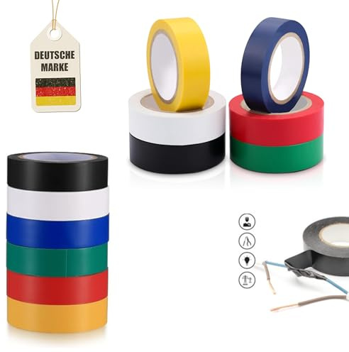 Instinktive-Oase® Isolierband Isoband Elektrikerband in 6 verschiedenen Farben | Unser Klebeband definiert sich aus Hitzebeständigkeit, starke Klebekraft & Reißfestigkeit (6 x Grün)