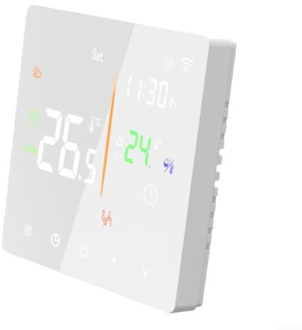 babominimer AC90-240V For Tuya WiFi Smart LCD Thermostat With Sensor, Floor Heating Thermostat, Weather And Humidity Monitoring, Touch Color Screen Thermostat(3A(Water heating))