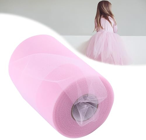 BigKing Tulle Roll, 100 Yards 15cm Decorazione per Matrimoni Fai-Da-Te, DIY Gonna Tabella Decorazione, Tessuto da Cucire per Matrimonio Compleanno Festa Decorazioni (C08 Rosa)