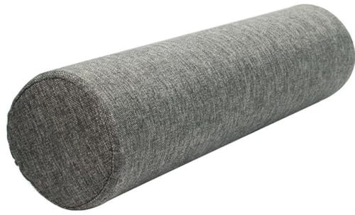 MSNCS Almohada Cervical Cilíndrica,40/50/60/70/90 cm Cojín Cilíndrico, Lumbar/Cuello/Espalda Almohada Apoyo en Rollo, para Dormir/Hogar/Oficina/Viajes/Yoga/Coche(Dark Gray,10cmx50cm)