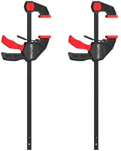 GETLITOOL Einhandzwingen 300mm, 2X Zwingen Set 120kg Spannkraft, Profi Schraubzwingen mit Spreizfunktion, 2 in 1 Spanner Zum Spannen, Dehnen, Fixieren mit einer Hand Schnellspannzwinge für Holz Möbel
