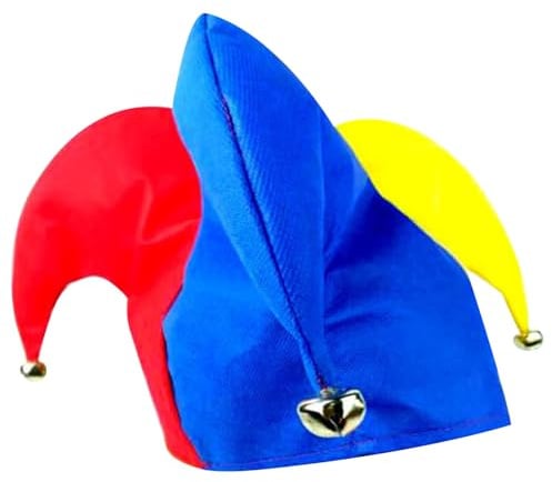 Hofnarrhut, lustiger Harlekin-Clownhut mit Glöckchen, einheitliche Größe, Hofnarr-Kostümzubehör für Festival-Party