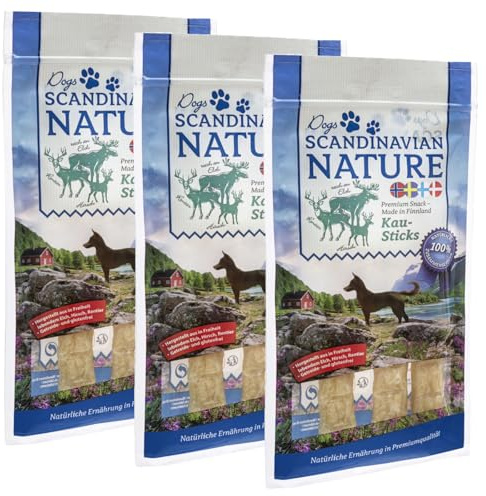 Scandinavian Nature Dogs mit Wild - Kausticks für Hunde (3X 45g)