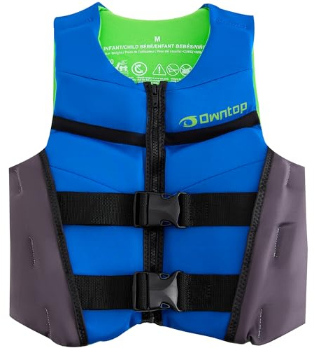 Owntop Schwimmweste für Jugendliche Kinder | Leichte Neopren-Auftriebsweste | Einstellbare Schwimmhilfe mit doppelten Sicherheitsverschlüssen für Schwimmen, Kajak, Paddeln und Angeln