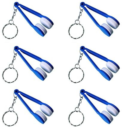 Pack of 6 Glasses Cleaners - Portable Cleaning Kit for Glasses and Lenses | Scratch-Free Tool for Fingerprints | Key Chain Accessories for