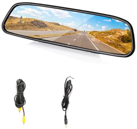 Auto Rückspiegel Monitor 43 Zoll Parkplatz Display 2 Video Eingang TFT LCD Farbe Einparkhilfe Auto Styling Rückfahrkamera Auto