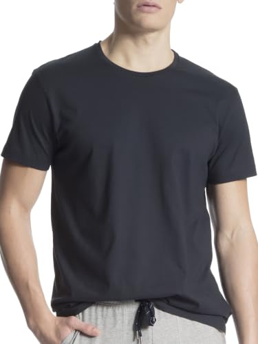Calida RMX Sleep T-Shirt Herren, Bio Baumwolle, sportlicher Schnitt, amtungsaktiv, pflegeleicht