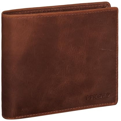 STILORD 'Lewis' Leder Portemonnaie Herren RFID Schutz Geldbörse für Männer viele Karten Fächern Brieftasche im Querformat mit Geschenkbox, Farbe:Prestige - braun