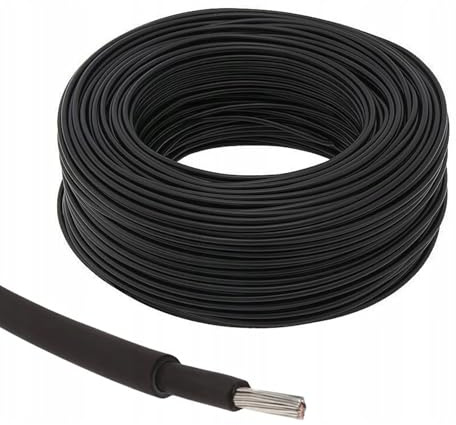 Solar Panel PV Cable DC Rated Black & Red 4mm² 6mm² 10mm² - 1800V Double Insulated Quality Wire by BMF DIRECT® (25 Metres, 10mm² Black)