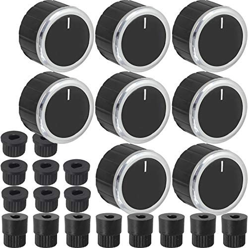 Spares2go Control Knobs & Adaptors for Belling Oven Cooker (Black, Pack of 8)