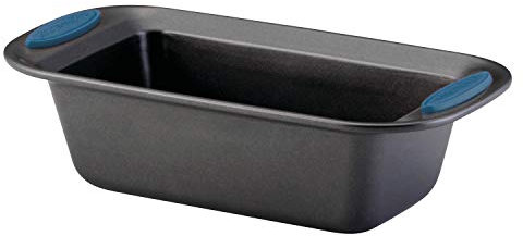 Rachael Ray 47963 Lovin Backform aus Stahl, 22,9 x 12,7 cm 9 Inch x 5 Inch Grau mit marineblauen Griffen