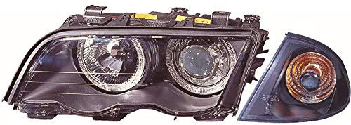 Scheinwerfer Set 3er E46 98-01 Limo/Touring Angel Eyes klar/schwarz