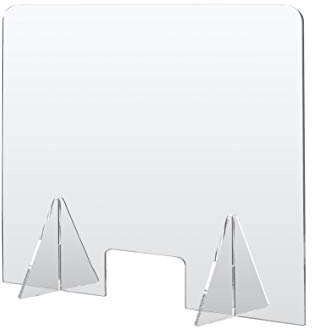 Amazing Abby Niesenschutz – 76,2 cm B x 61 cm H Slim 'N Fit (1/6 Zoll, 4 mm) transparentes Acryl Plexiglas Schutzschild für Theke und Schreibtisch