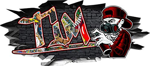 BLACK LABEL GRAFX® Wandtattoo Name Tim Aufkleber Graffiti Sprayer Wandbild Sticker selbstklebend Mauerloch 3D Kinderzimmer (80 x 35 cm)
