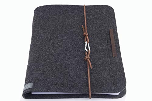 Ringbuch A4 Filz Dunkelgrau Ringordner PERSONALISIERT Ordner Name Kalender Leder Geschenk Abschluss Schule Abitur Ausbildung Studium Karabiner Hotelmappe Werbemappe