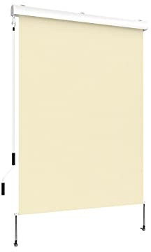Grindi - Senkrechtmarkise Außenrollo Balkonrollo, Sonnenschutz und Sichtschutz, Handkurbelmechanismus, mit Kurbel Markisenkasten, für Balkon, Terrasse, Garten - 160x250 - Solano II, beige