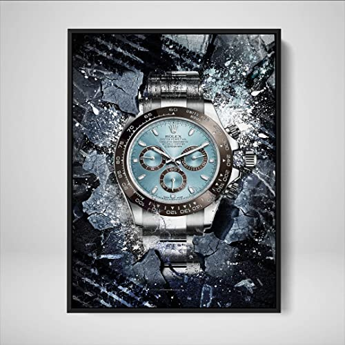 DEVICI Gerahmte Wandbilder – Rolex Daytona Platinum – Gerahmte Wandbilder Wohnzimmer, Büro, Bilder Leinwand, Poster & Kunstdrucke, Gerahmte Wanddekoration Wohnzimmer